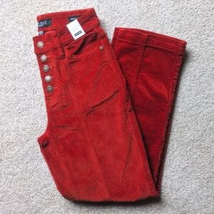 NEW Judy Blue High Waisted Rust Ankle Straight Leg Corduroy Jeans - Size 0/24